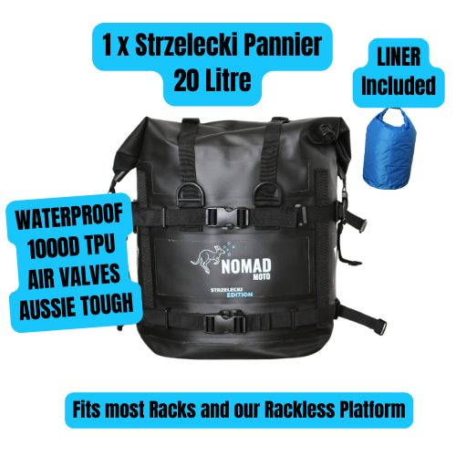 20L strzelecki waterproof soft pannier with blue liner bag
