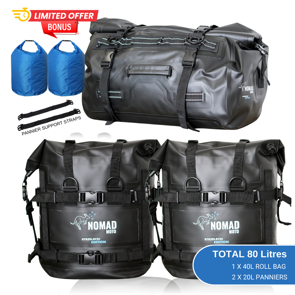 NOMAD MOTO Soft Panniers Waterproof 80L System - NOMAD MOTO