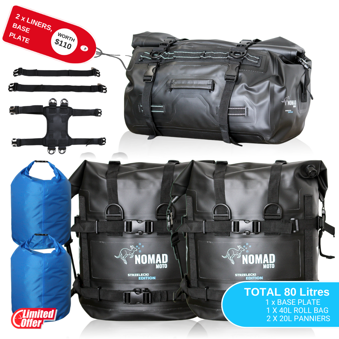 NOMAD MOTO Soft Panniers Waterproof 80L System