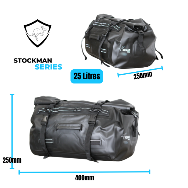 Soft roll bag 25L waterproof with straps 400x250mm