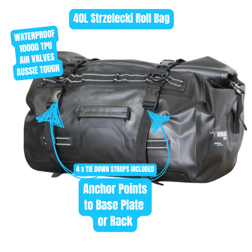 Rugged strzelecki 40L roll bag with anchor points